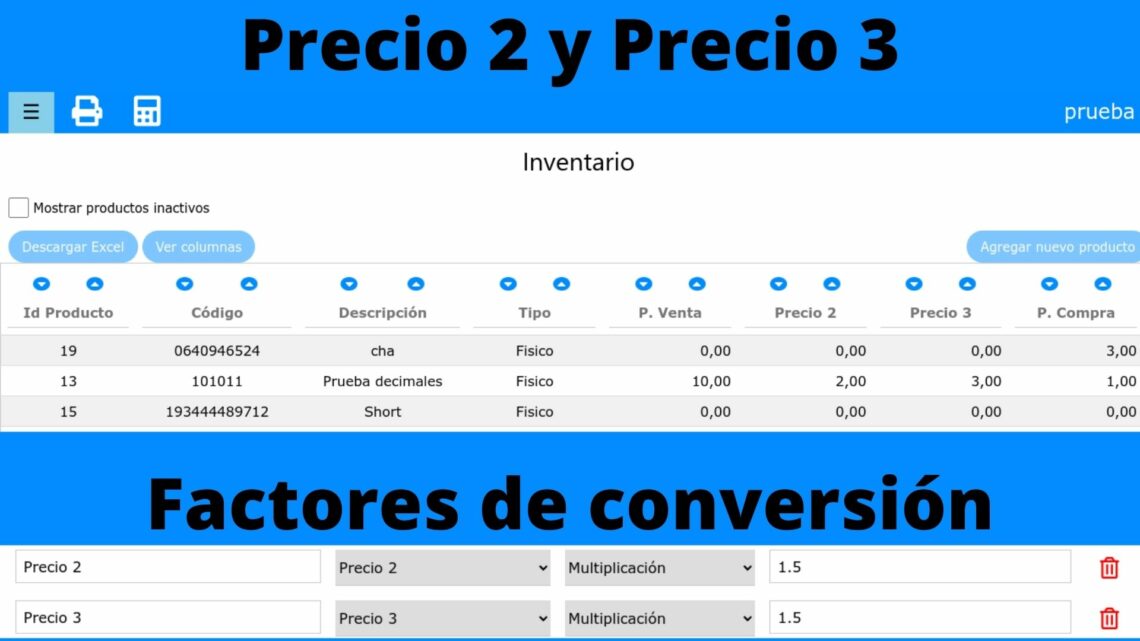 Precio 2 y Precio 3 – Actualización del SIF 1.151