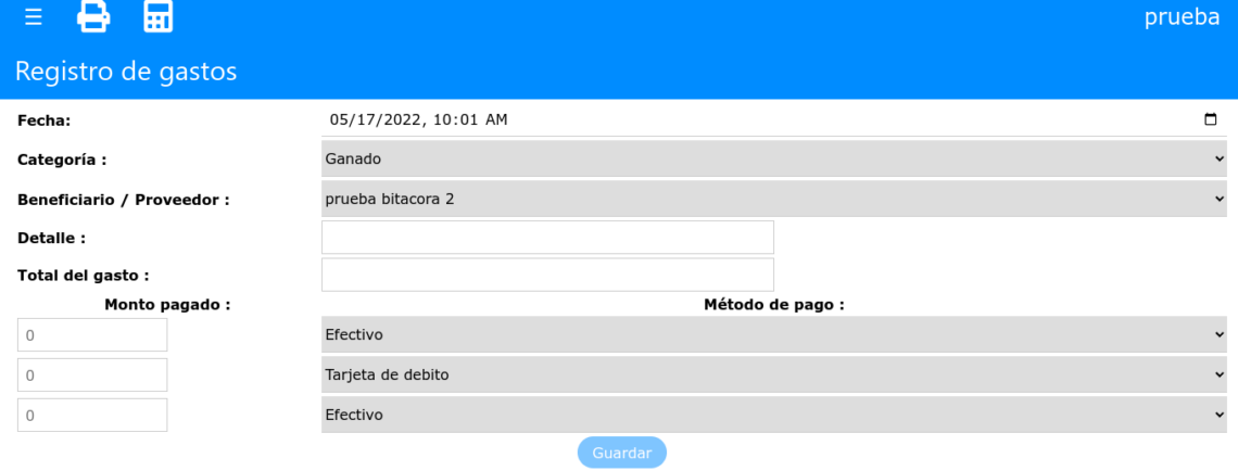 Edición de gastos – Actualización del SIF 1.153
