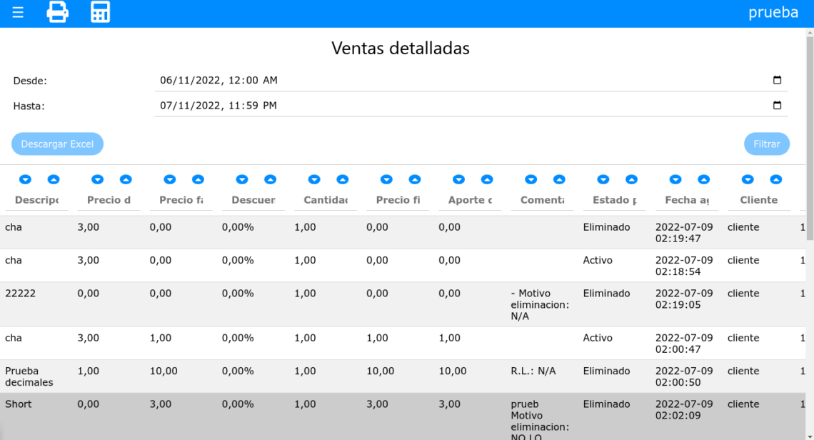 Ventas detalladas, ajustes de membresías del cliente, motivo de eliminación, columnas nuevas en informes y corrección de errores – Actualización del SIF 1.155 y 1.156